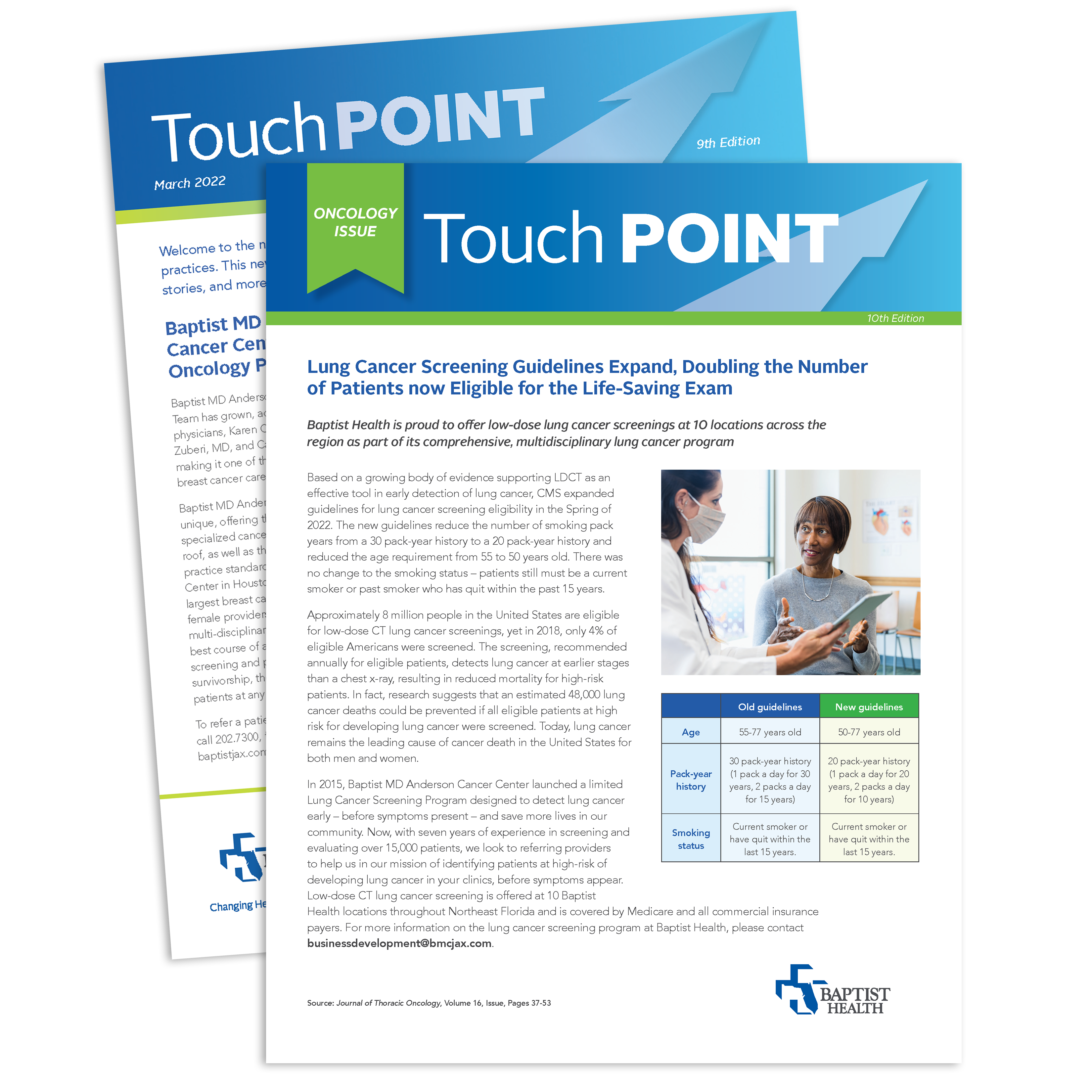 TouchPoint newsletters on display